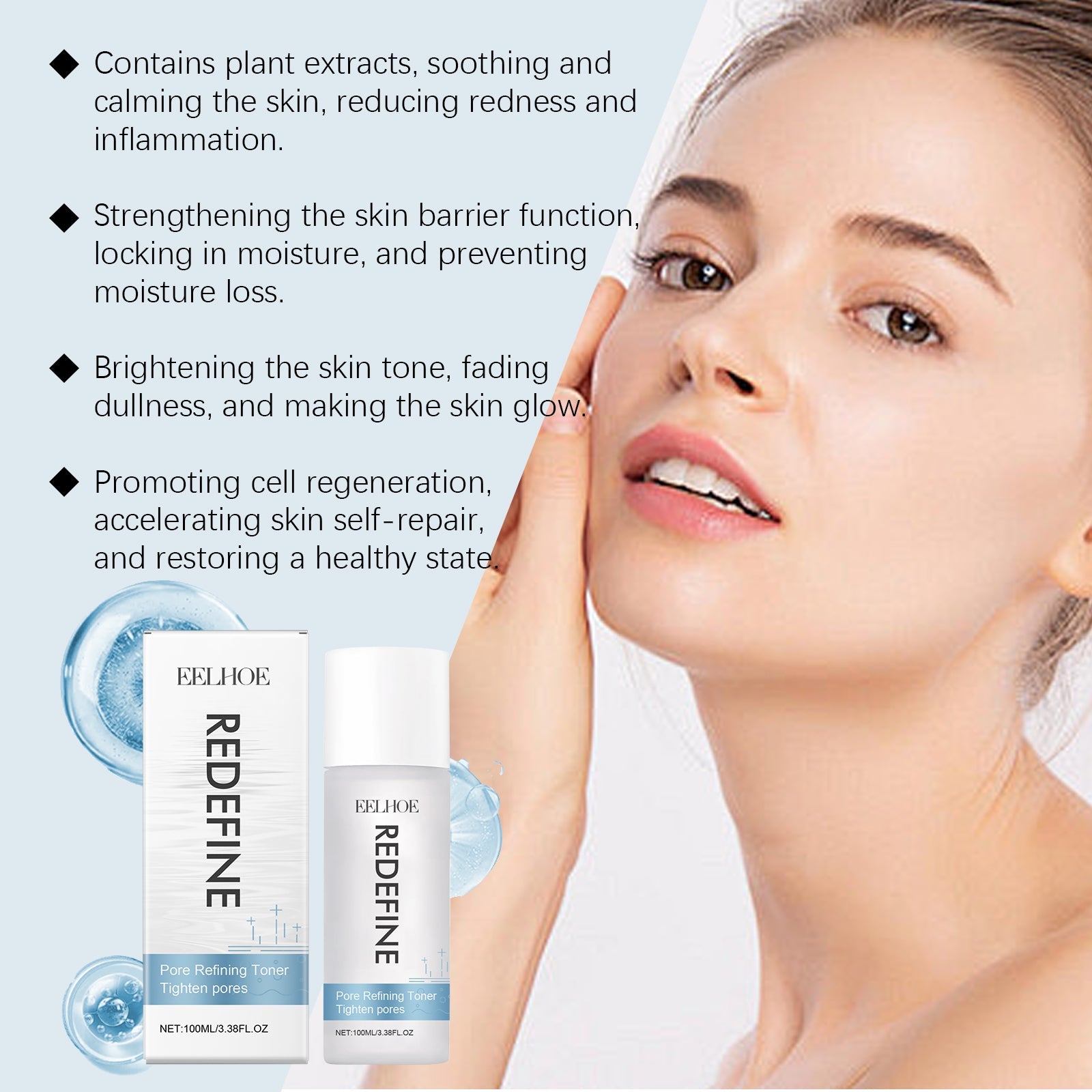 Pore Delicate Toner Cleanses Moisturizes Nourishes Skin for Daily Care Routine