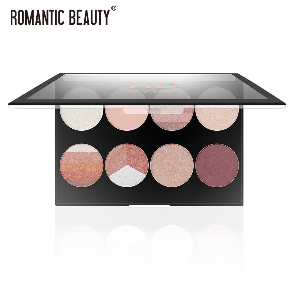 Romantic Beauty Eight Color Eyeshadow Palette Pearl Matte Easy Application Makeup