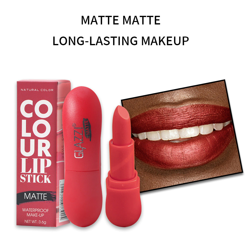 12 Color Rhombic Matte Lipstick Non Fade Non Stick Cup Formula