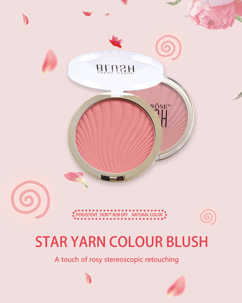 Six Color Matte Highlighter Blush Palette for Brightened Nude Makeup Looks