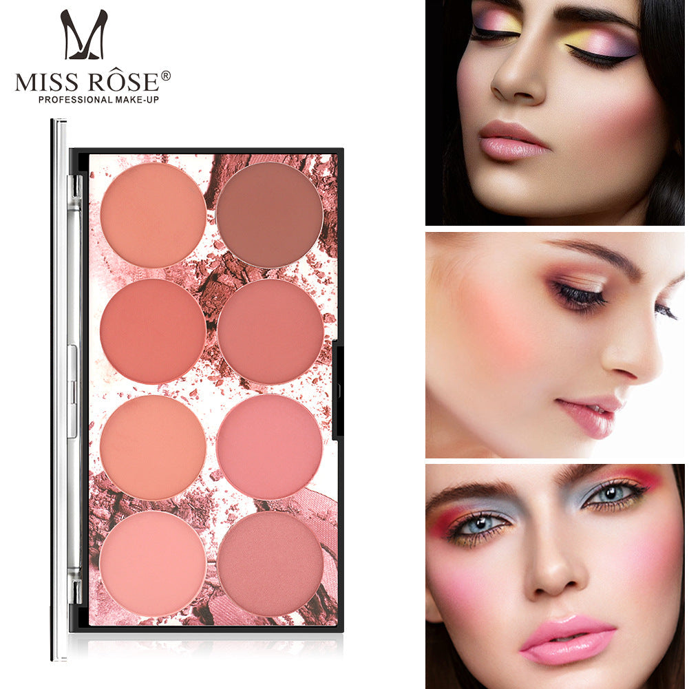 Eight Color Matte Blush Palette for Natural Nude Makeup