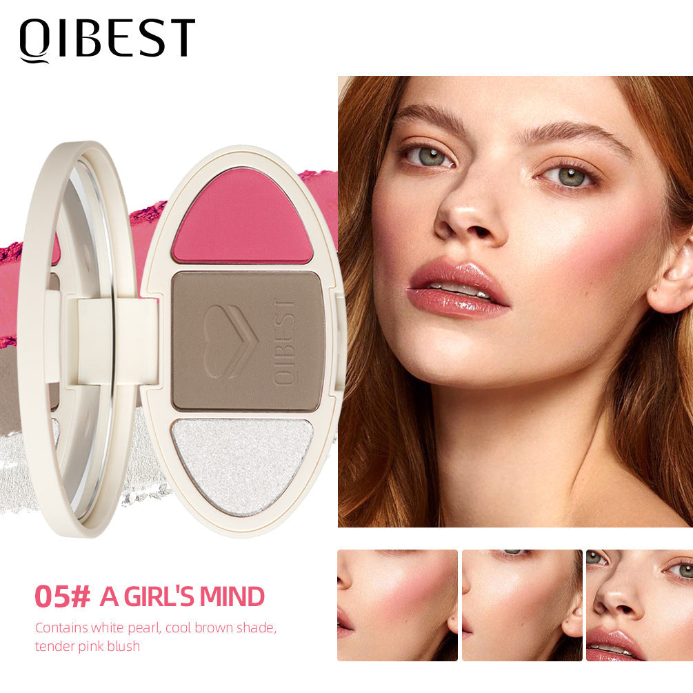 High Gloss Glitter Powder Blush Palette Brightening Repairing All In One