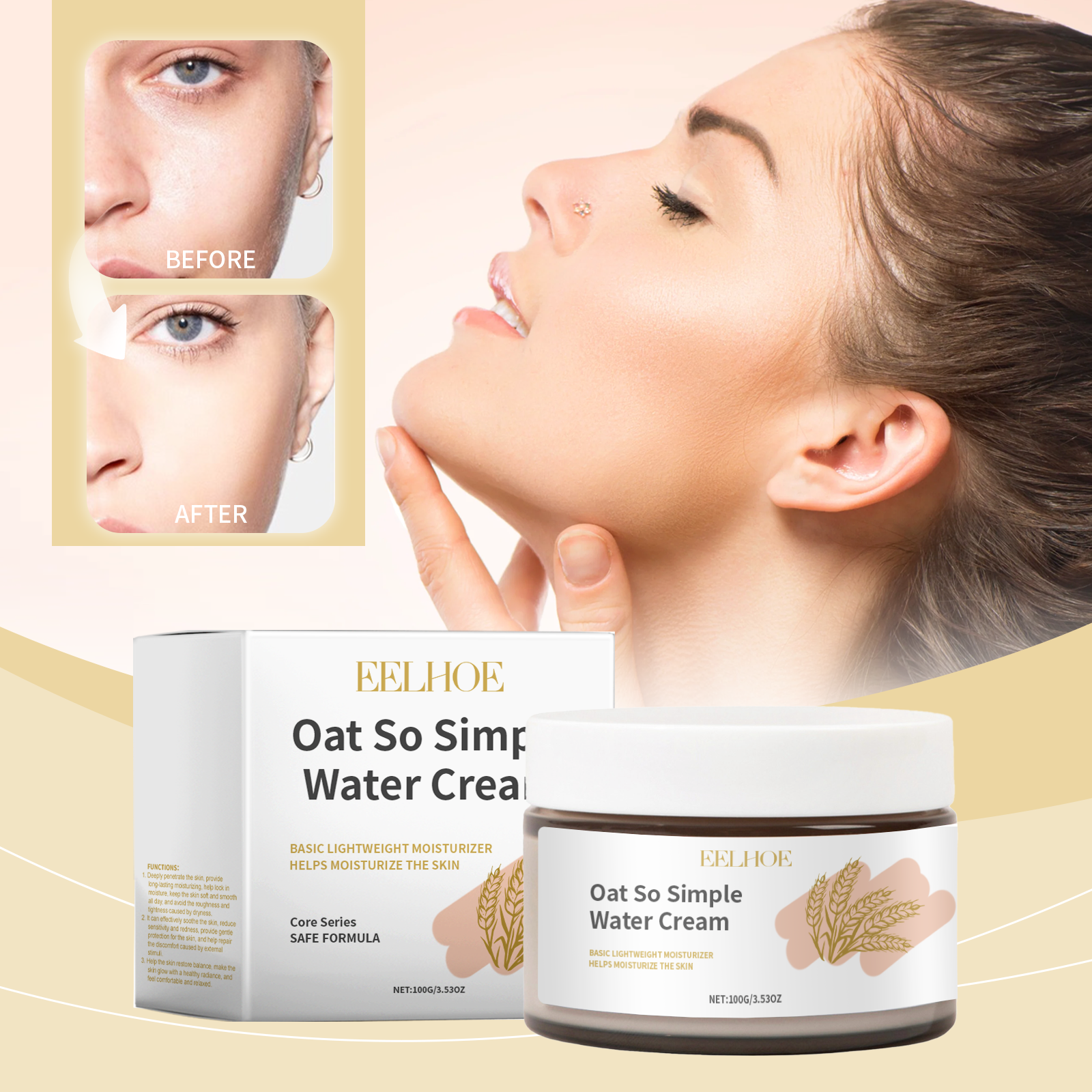 Oatmeal Moisturizer Hydrates Facial Skin with Radiant Non Greasy Daily Care