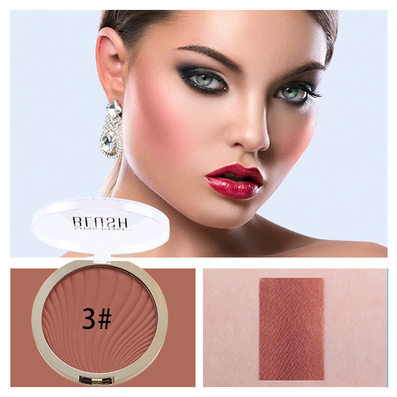 Six Color Matte Highlighter Blush Palette for Brightened Nude Makeup Looks