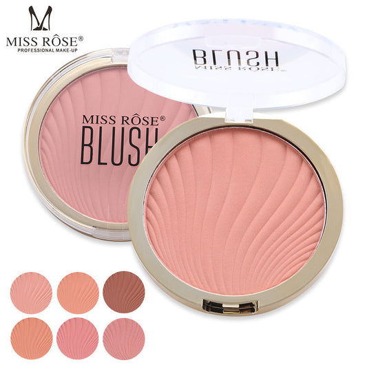 Six Color Matte Highlighter Blush Palette for Brightened Nude Makeup Looks