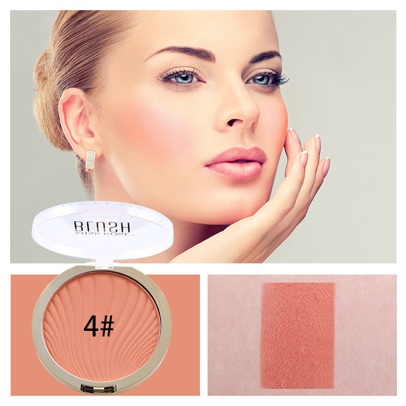 Six Color Matte Highlighter Blush Palette for Brightened Nude Makeup Looks