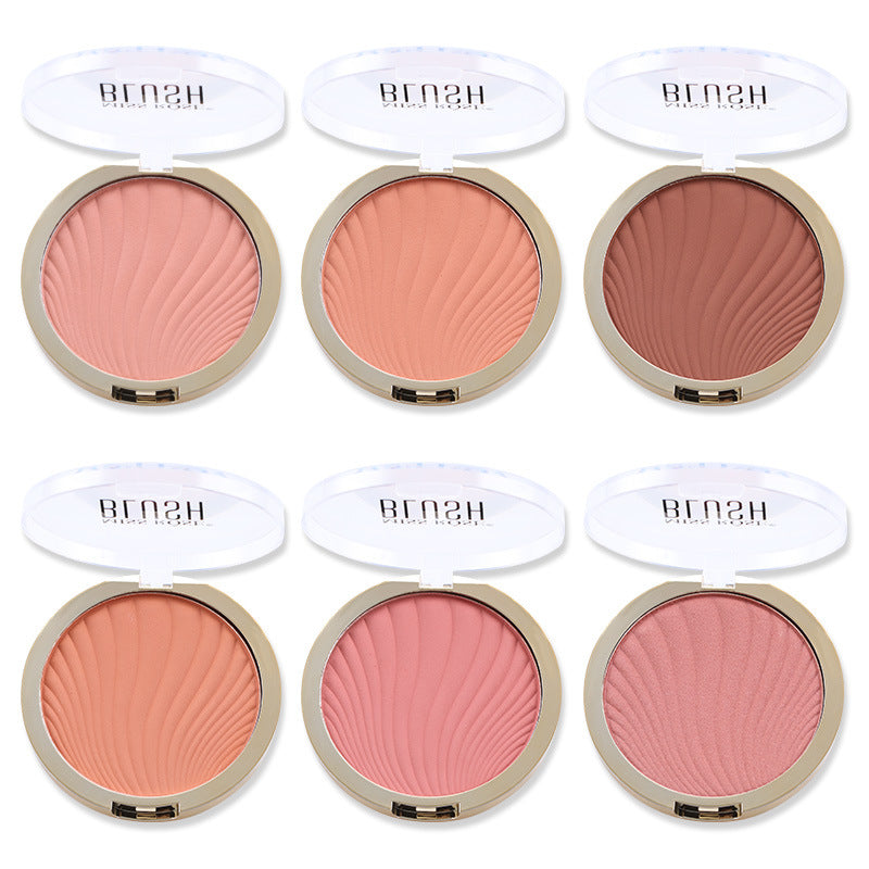 Six Color Matte Highlighter Blush Palette for Brightened Nude Makeup Looks