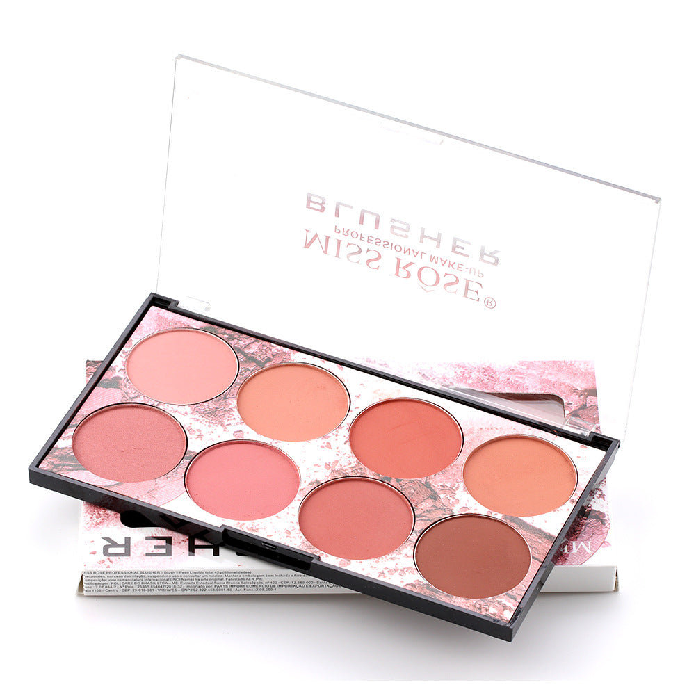 Eight Color Matte Blush Palette for Natural Nude Makeup