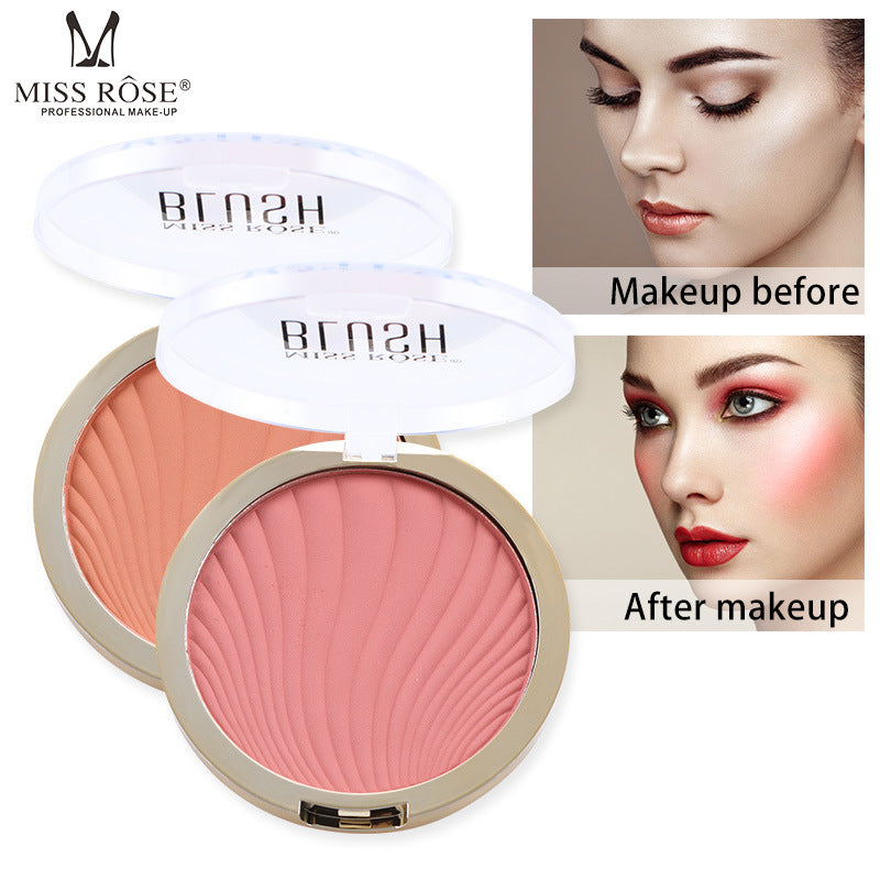 Six Color Matte Highlighter Blush Palette for Brightened Nude Makeup Looks