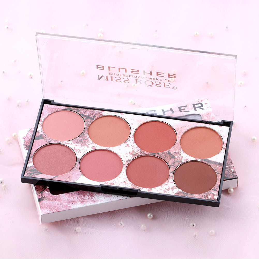 Eight Color Matte Blush Palette for Natural Nude Makeup