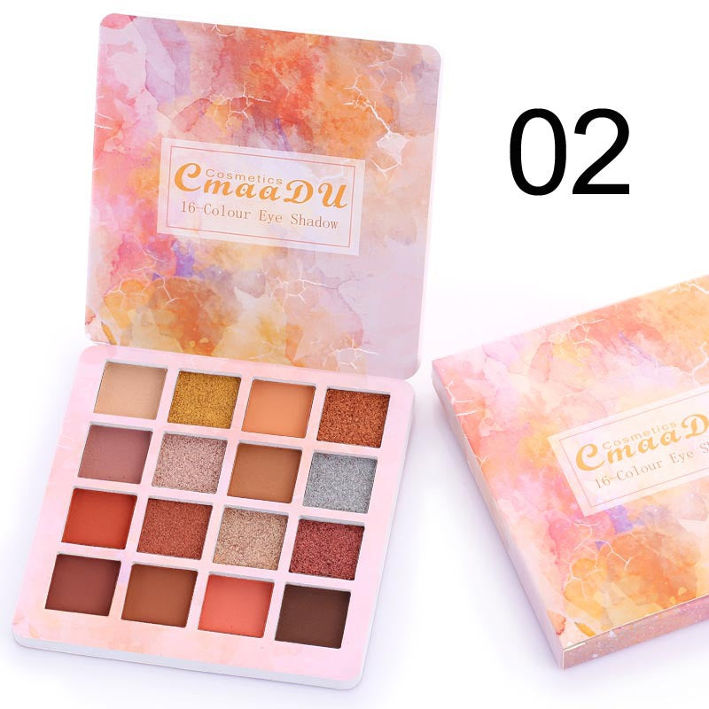 16 Shades of Shiny Eyeshadow Makeup Matte and Metallic Waterproof Glitter