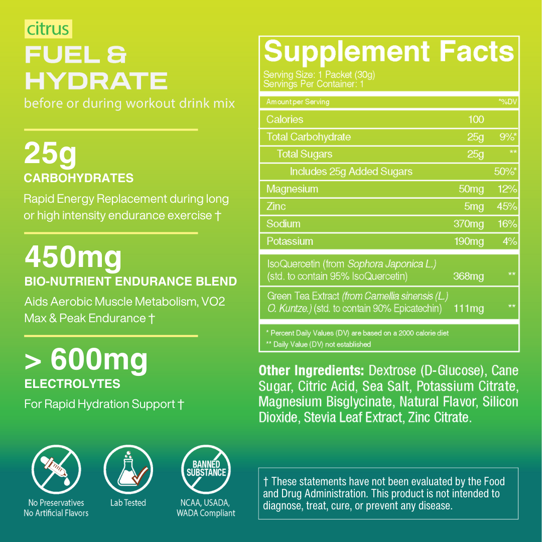 20% Savings Bundle - 30 Capsules and 6 Drink Mix Stick Packs (Citrus)